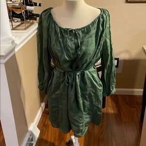 Banana Republic Forest Green Long Sleeve Dress